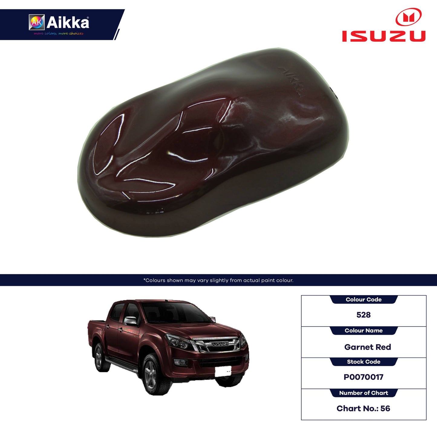 ISUZU - TEINTES ORIGINE CONSTRUCTEUR ISUZU - 130 teintes