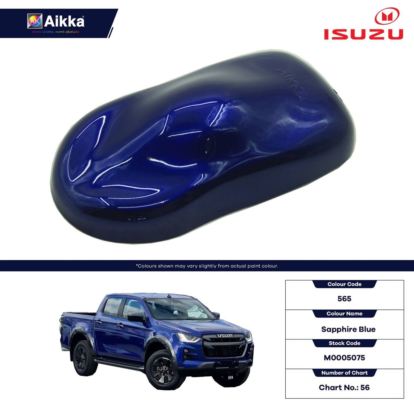 ISUZU - TEINTES ORIGINE CONSTRUCTEUR ISUZU - 130 teintes