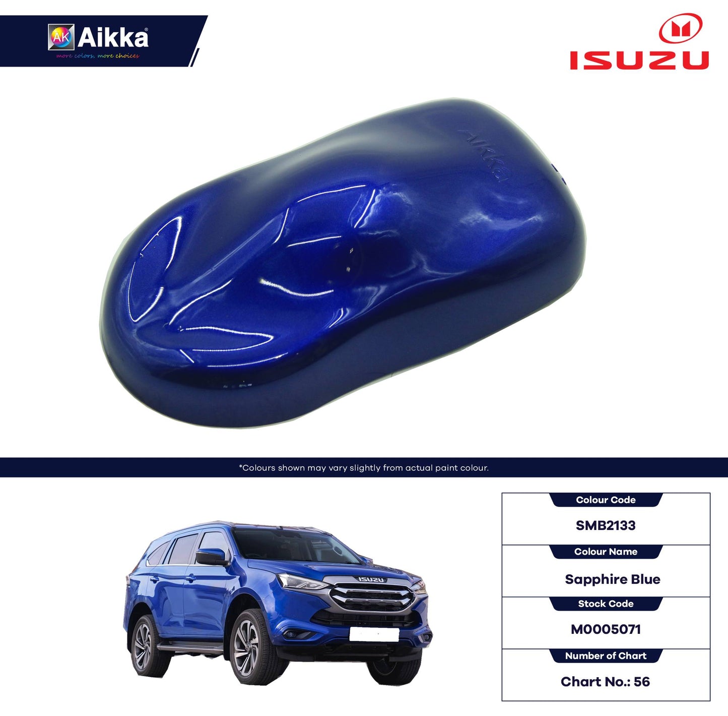 ISUZU - TEINTES ORIGINE CONSTRUCTEUR ISUZU - 130 teintes