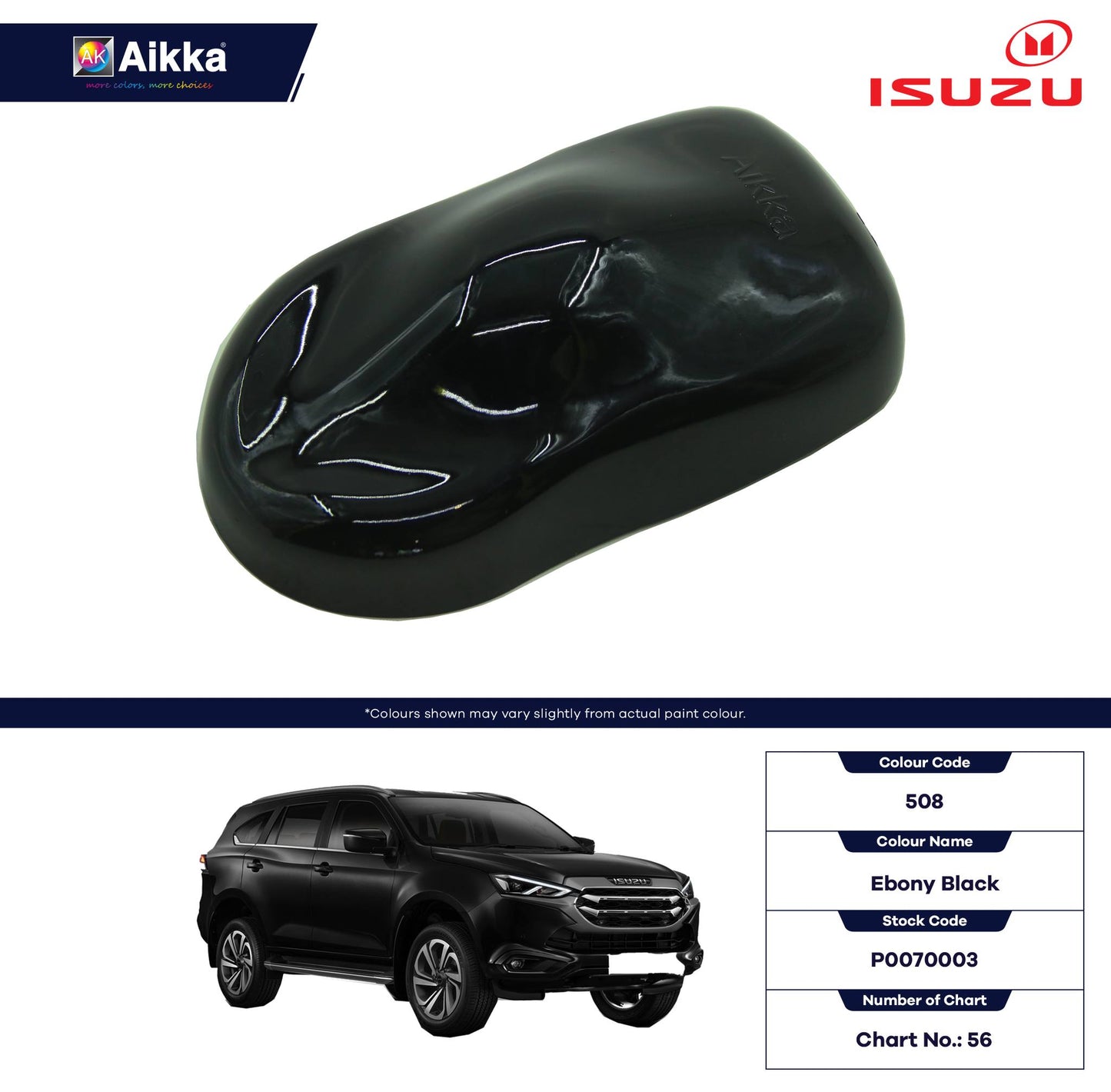ISUZU - TEINTES ORIGINE CONSTRUCTEUR ISUZU - 130 teintes