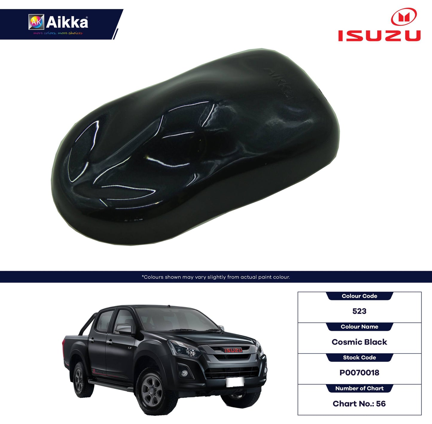 ISUZU - TEINTES ORIGINE CONSTRUCTEUR ISUZU - 130 teintes