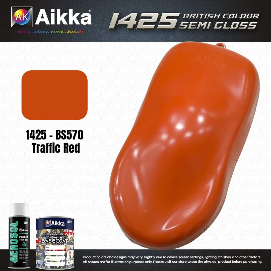 SATINE OPAQUE 1/2 - BRITISH STANDARD SEMI GLOSS COLOUR AIKKA (auto base ou auto kril) - 250 couleurs