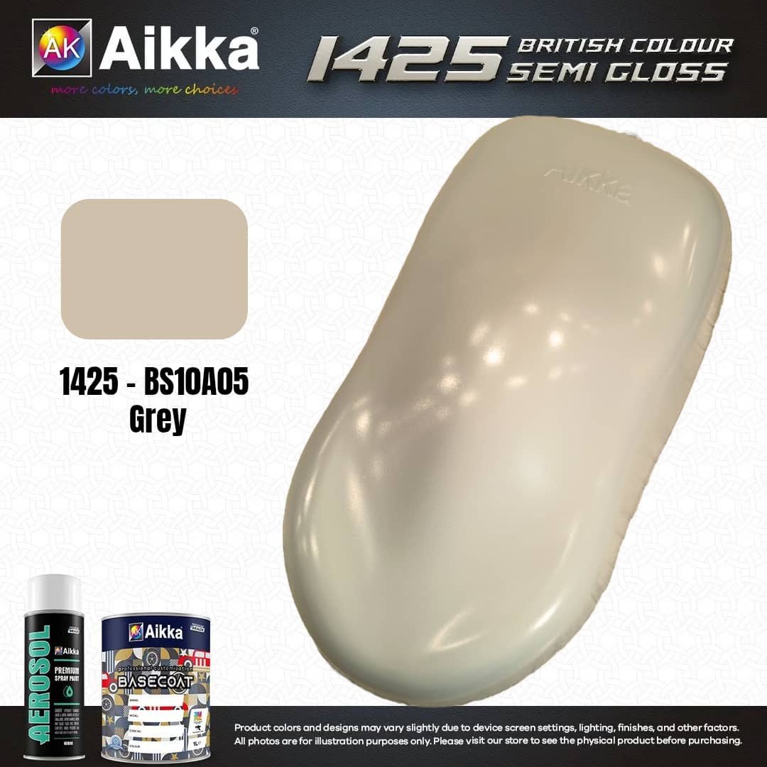 SATINE OPAQUE 1/2 - BRITISH STANDARD SEMI GLOSS COLOUR AIKKA (auto base ou auto kril) - 250 couleurs
