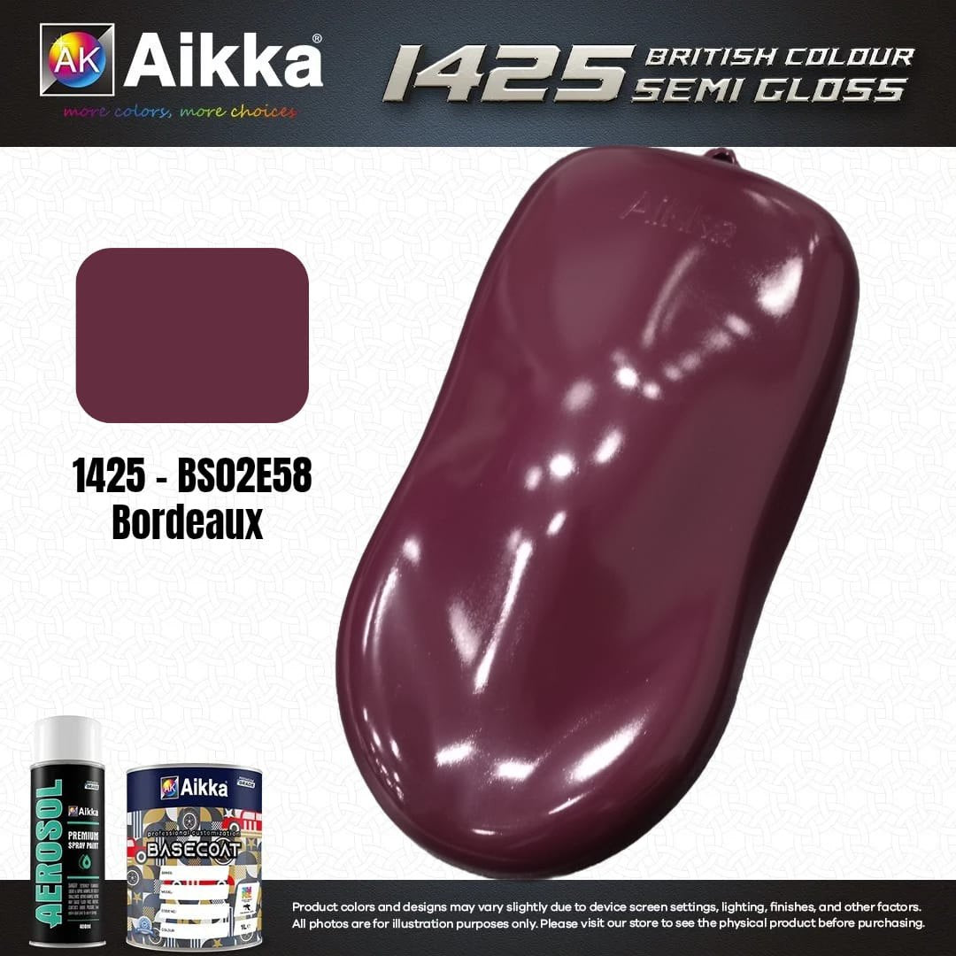 SATINE OPAQUE 1/2 - BRITISH STANDARD SEMI GLOSS COLOUR AIKKA (auto base ou auto kril) - 250 couleurs
