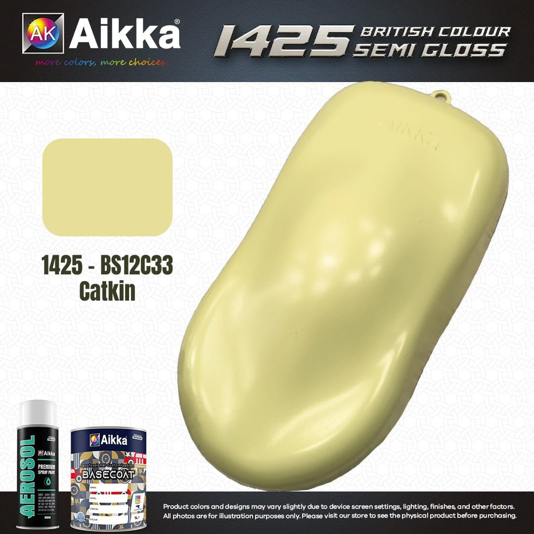 SATINE OPAQUE 1/2 - BRITISH STANDARD SEMI GLOSS COLOUR AIKKA (auto base ou auto kril) - 250 couleurs