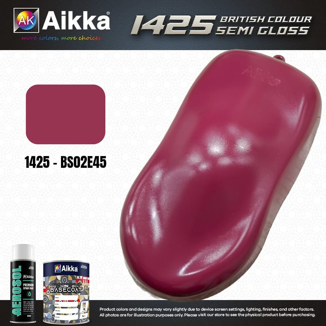 SATINE OPAQUE 1/2 - BRITISH STANDARD SEMI GLOSS COLOUR AIKKA (auto base ou auto kril) - 250 couleurs