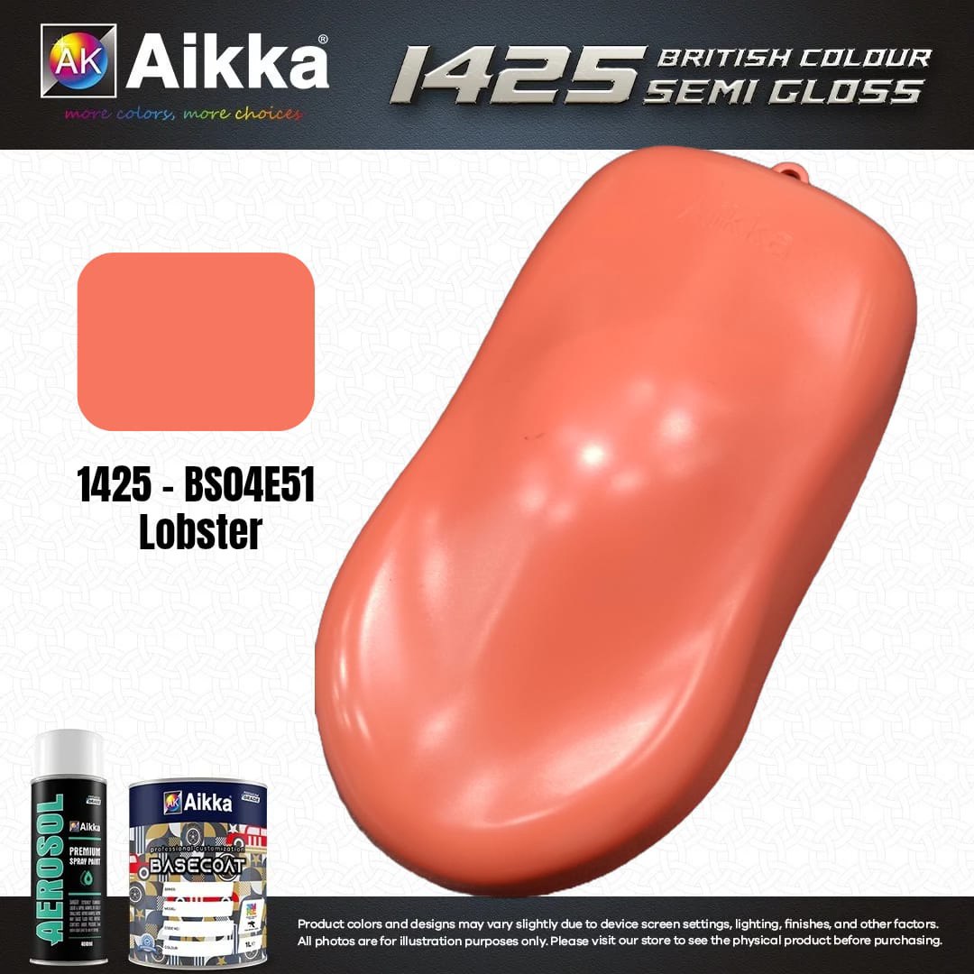SATINE OPAQUE 1/2 - BRITISH STANDARD SEMI GLOSS COLOUR AIKKA (auto base ou auto kril) - 250 couleurs