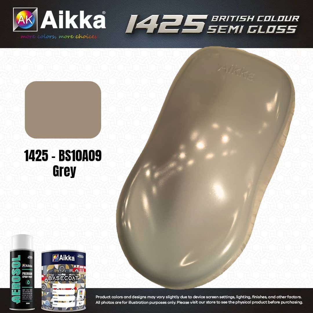 SATINE OPAQUE 1/2 - BRITISH STANDARD SEMI GLOSS COLOUR AIKKA (auto base ou auto kril) - 250 couleurs