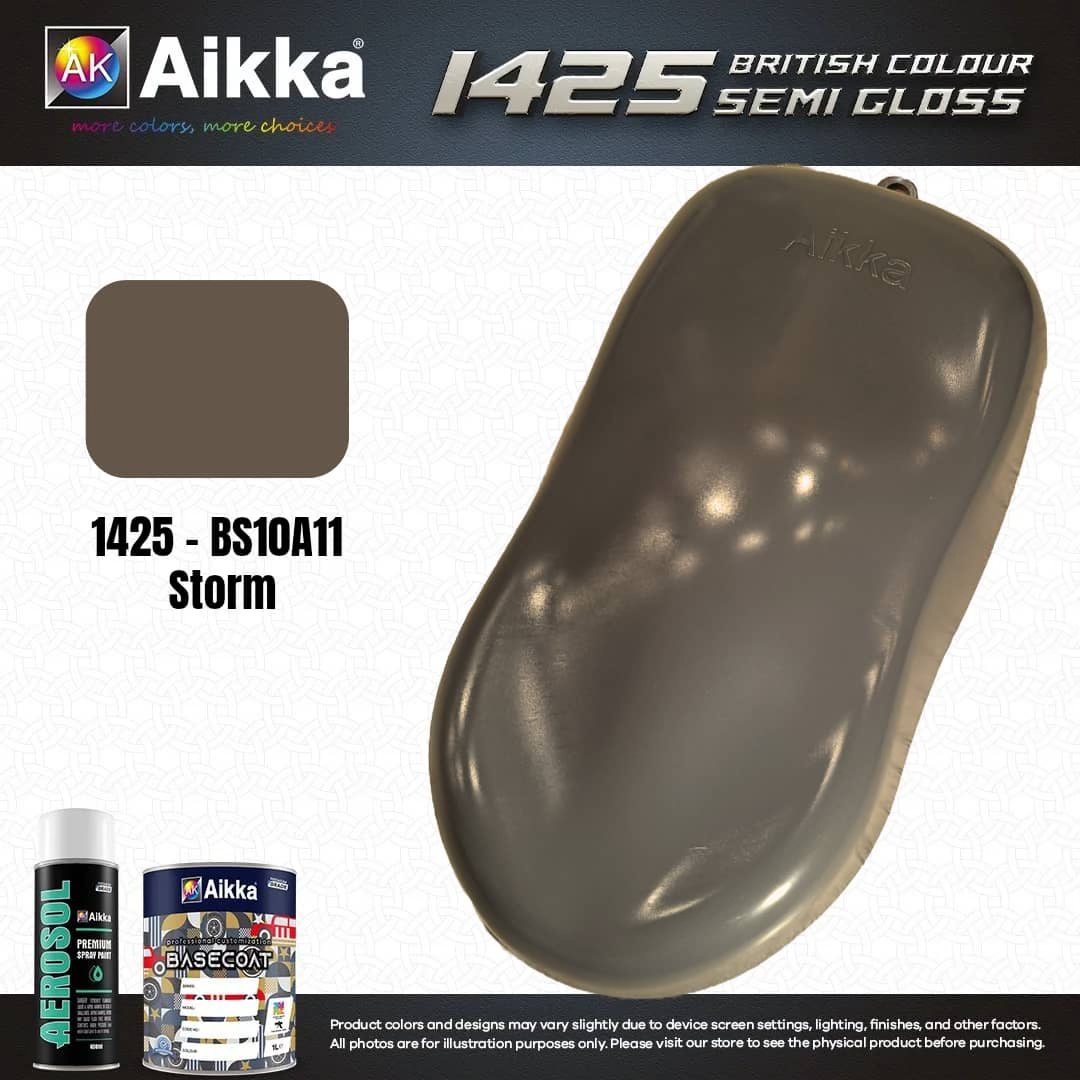 SATINE OPAQUE 1/2 - BRITISH STANDARD SEMI GLOSS COLOUR AIKKA (auto base ou auto kril) - 250 couleurs