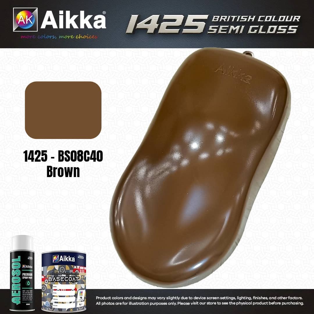 SATINE OPAQUE 1/2 - BRITISH STANDARD SEMI GLOSS COLOUR AIKKA (auto base ou auto kril) - 250 couleurs