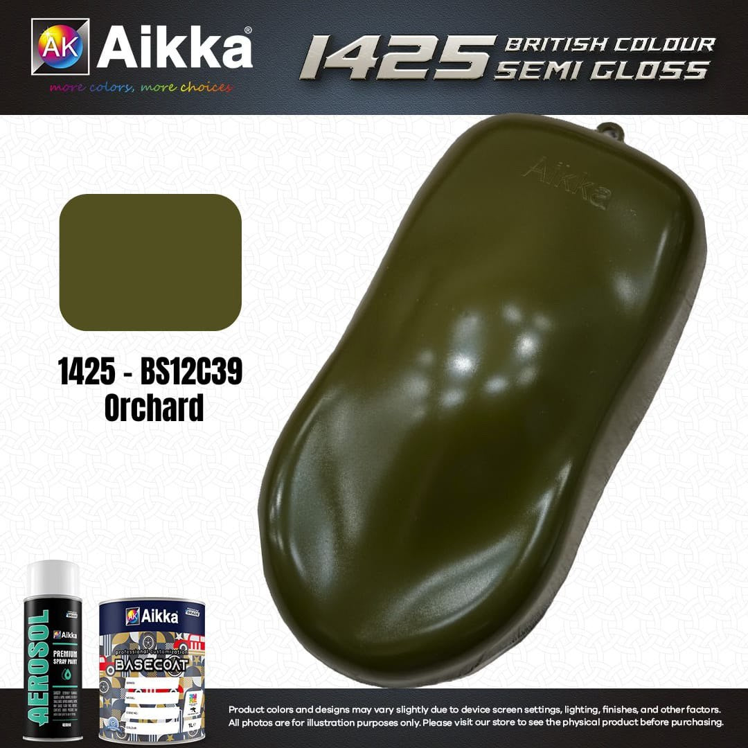 SATINE OPAQUE 1/2 - BRITISH STANDARD SEMI GLOSS COLOUR AIKKA (auto base ou auto kril) - 250 couleurs