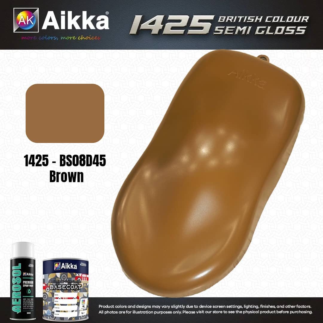 SATINE OPAQUE 1/2 - BRITISH STANDARD SEMI GLOSS COLOUR AIKKA (auto base ou auto kril) - 250 couleurs