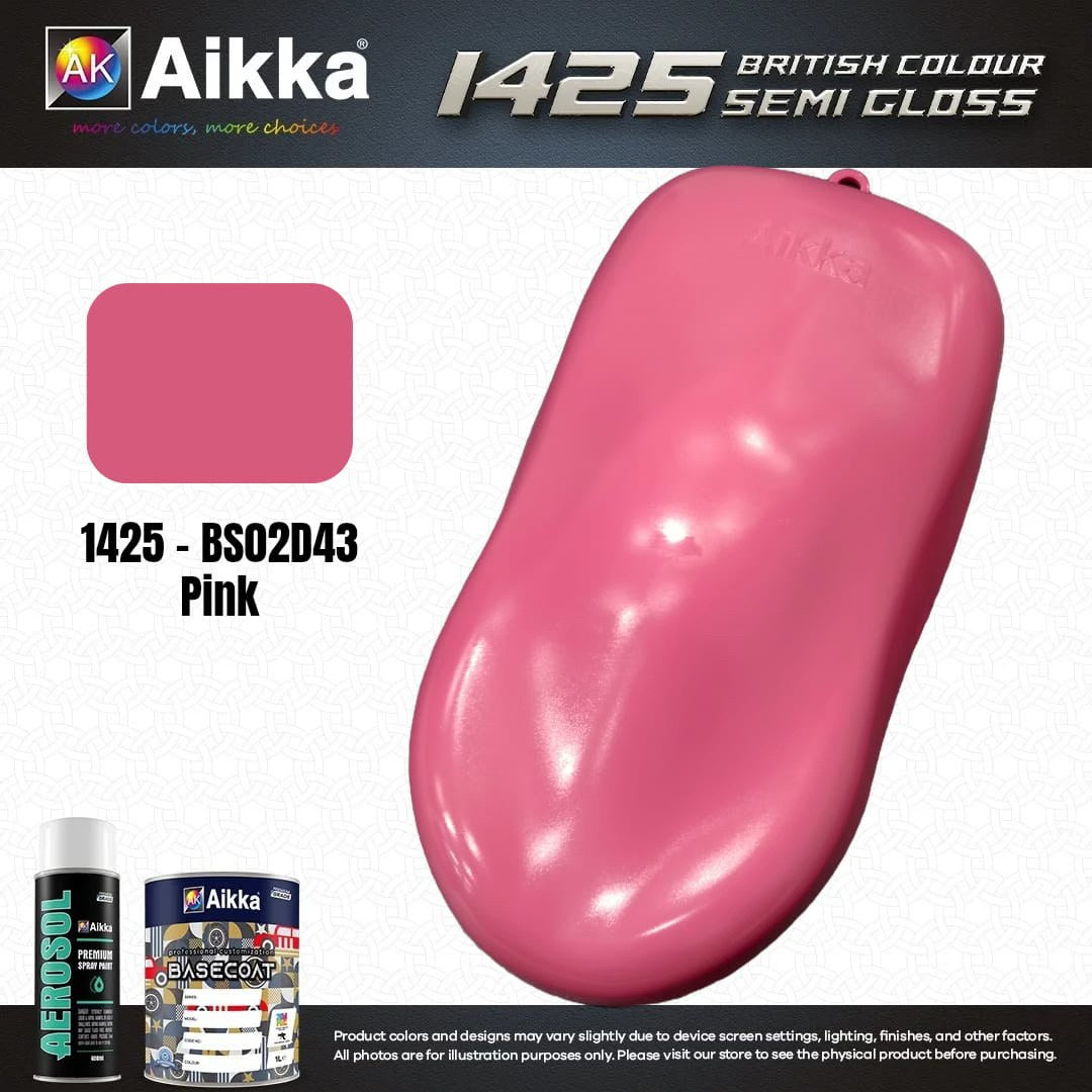 SATINE OPAQUE 1/2 - BRITISH STANDARD SEMI GLOSS COLOUR AIKKA (auto base ou auto kril) - 250 couleurs