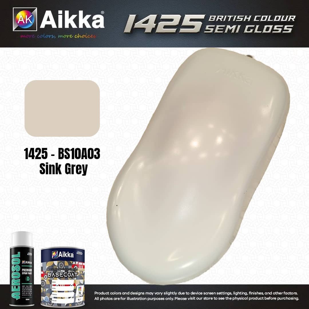 SATINE OPAQUE 1/2 - BRITISH STANDARD SEMI GLOSS COLOUR AIKKA (auto base ou auto kril) - 250 couleurs