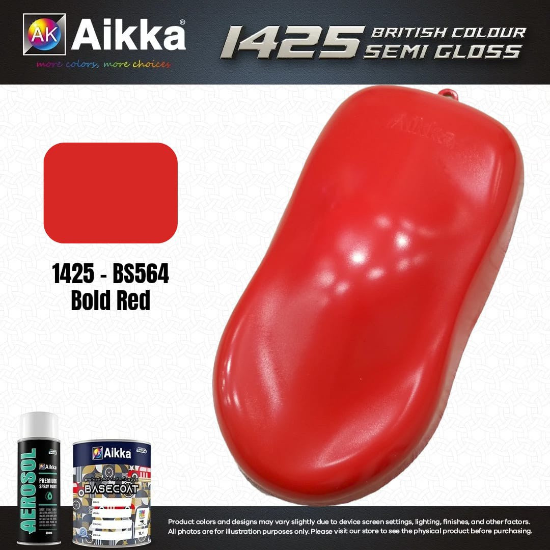 SATINE OPAQUE 1/2 - BRITISH STANDARD SEMI GLOSS COLOUR AIKKA (auto base ou auto kril) - 250 couleurs