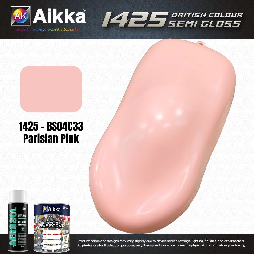 SATINE OPAQUE 1/2 - BRITISH STANDARD SEMI GLOSS COLOUR AIKKA (auto base ou auto kril) - 250 couleurs
