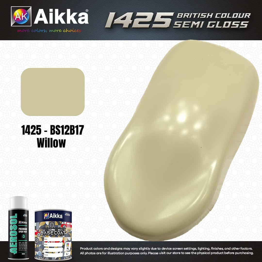 SATINE OPAQUE 1/2 - BRITISH STANDARD SEMI GLOSS COLOUR AIKKA (auto base ou auto kril) - 250 couleurs