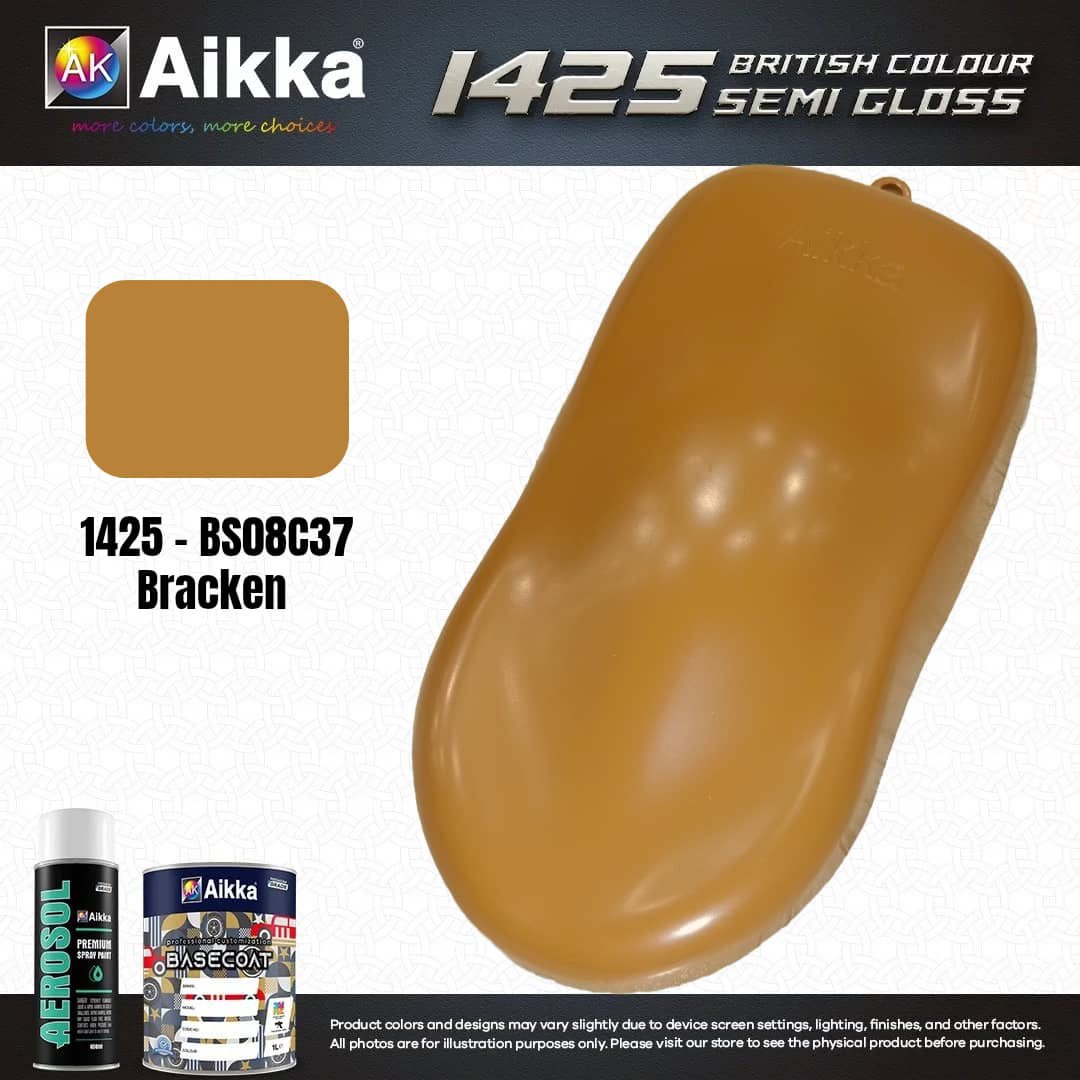 SATINE OPAQUE 1/2 - BRITISH STANDARD SEMI GLOSS COLOUR AIKKA (auto base ou auto kril) - 250 couleurs