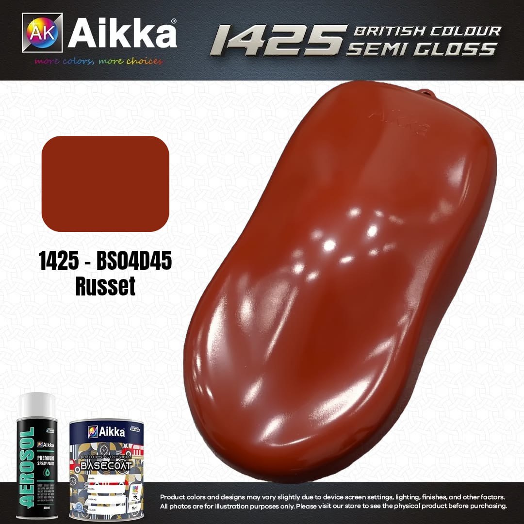 SATINE OPAQUE 1/2 - BRITISH STANDARD SEMI GLOSS COLOUR AIKKA (auto base ou auto kril) - 250 couleurs