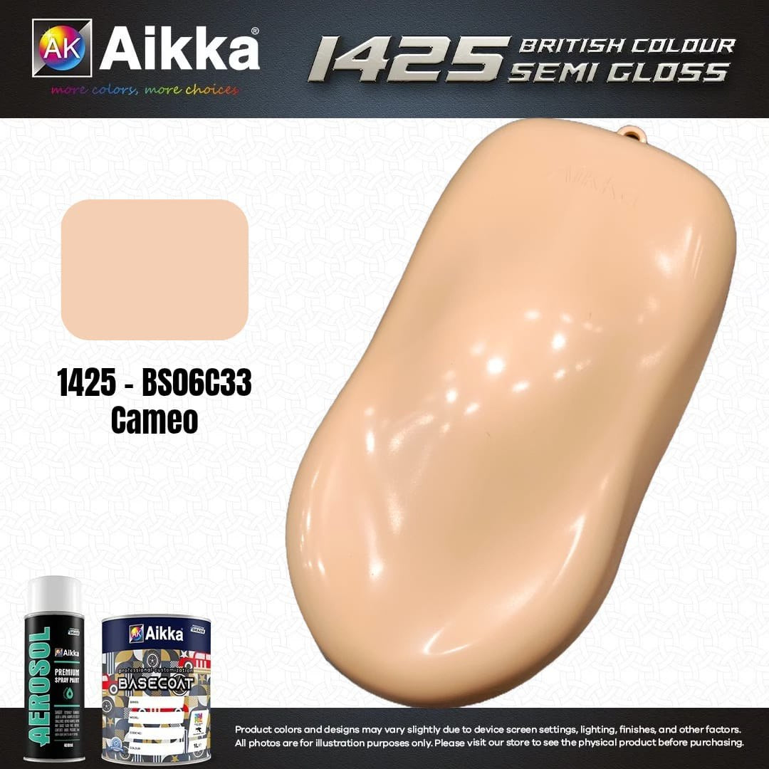 SATINE OPAQUE 1/2 - BRITISH STANDARD SEMI GLOSS COLOUR AIKKA (auto base ou auto kril) - 250 couleurs
