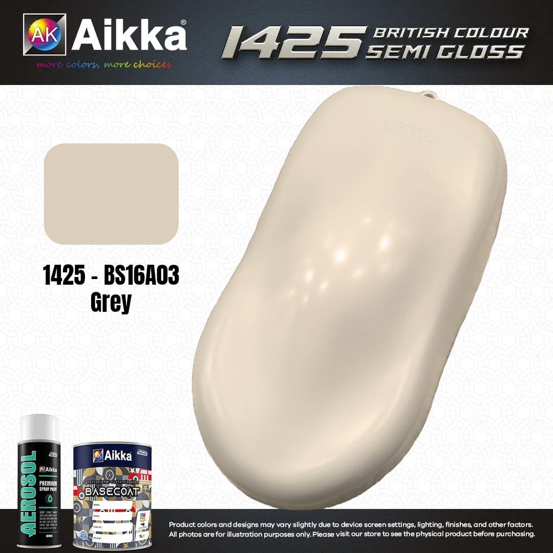 SATINE OPAQUE 1/2 - BRITISH STANDARD SEMI GLOSS COLOUR AIKKA (auto base ou auto kril) - 250 couleurs