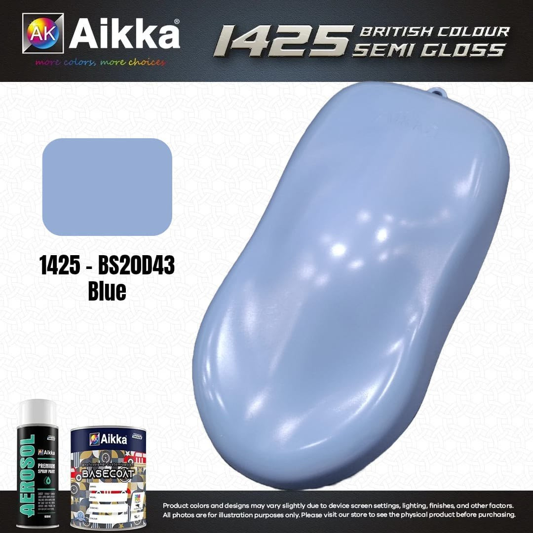 SATINE OPAQUE 1/2 - BRITISH STANDARD SEMI GLOSS COLOUR AIKKA (auto base ou auto kril) - 250 couleurs