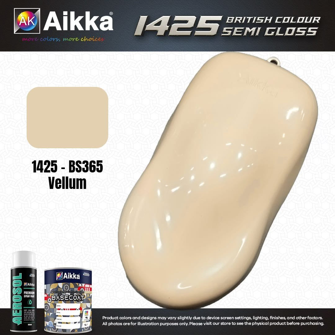 SATINE OPAQUE 1/2 - BRITISH STANDARD SEMI GLOSS COLOUR AIKKA (auto base ou auto kril) - 250 couleurs
