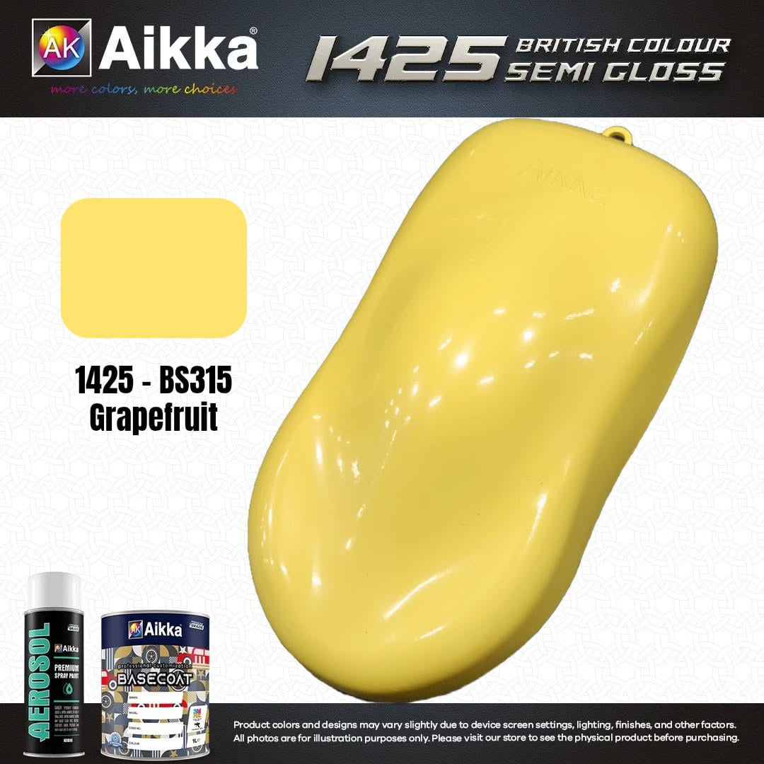 SATINE OPAQUE 1/2 - BRITISH STANDARD SEMI GLOSS COLOUR AIKKA (auto base ou auto kril) - 250 couleurs