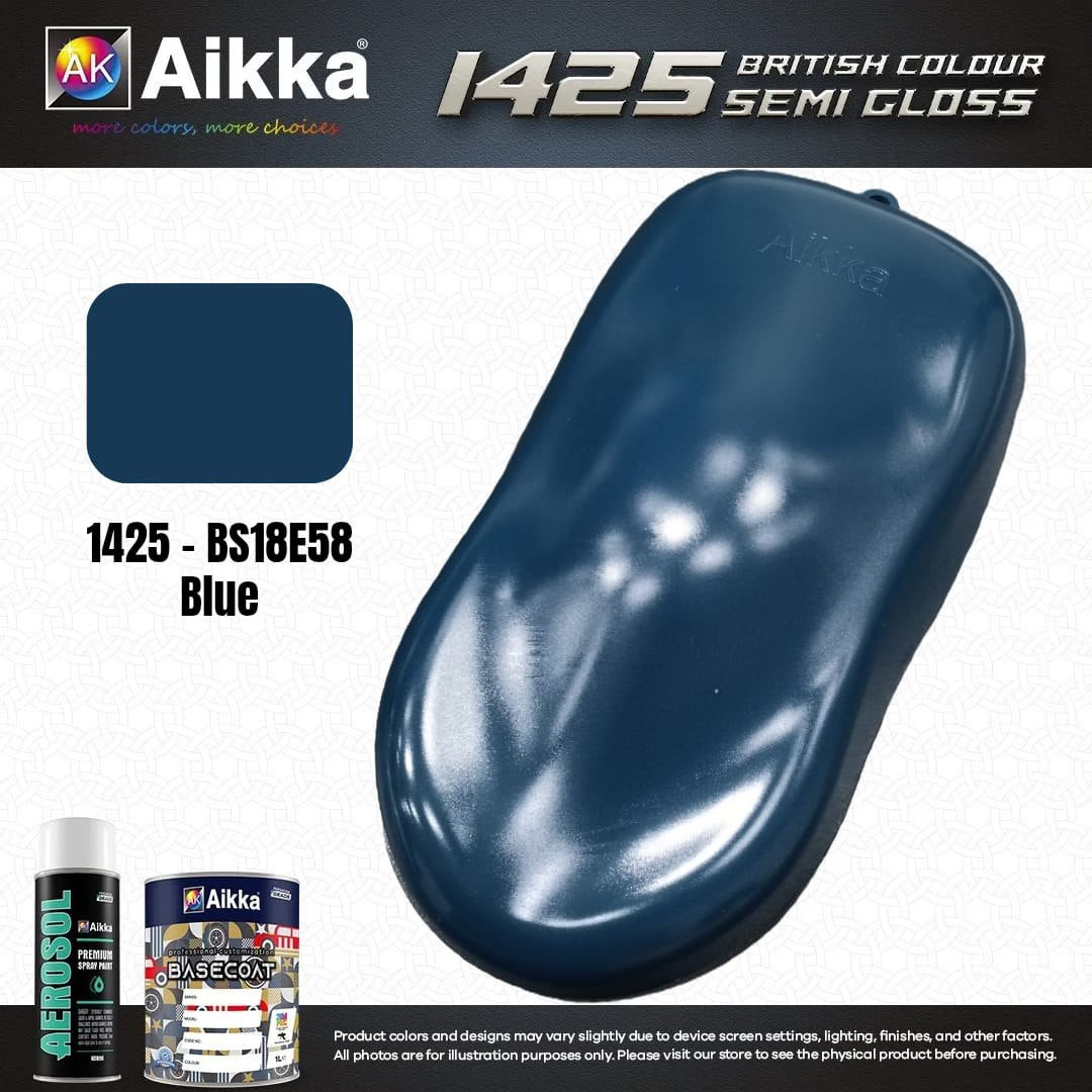 SATINE OPAQUE 1/2 - BRITISH STANDARD SEMI GLOSS COLOUR AIKKA (auto base ou auto kril) - 250 couleurs