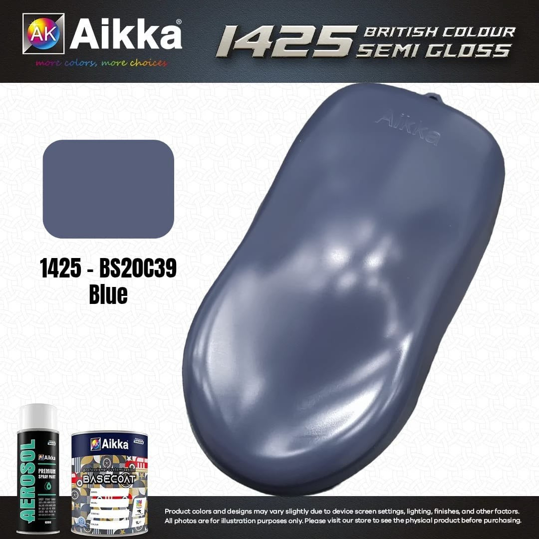 SATINE OPAQUE 1/2 - BRITISH STANDARD SEMI GLOSS COLOUR AIKKA (auto base ou auto kril) - 250 couleurs