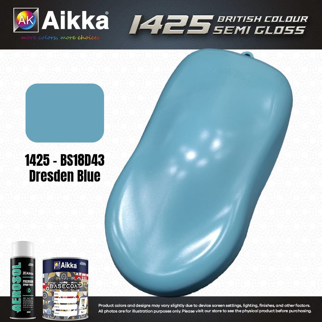 SATINE OPAQUE 1/2 - BRITISH STANDARD SEMI GLOSS COLOUR AIKKA (auto base ou auto kril) - 250 couleurs