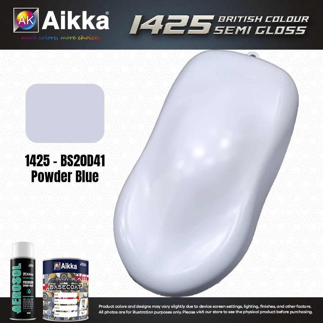 SATINE OPAQUE 1/2 - BRITISH STANDARD SEMI GLOSS COLOUR AIKKA (auto base ou auto kril) - 250 couleurs