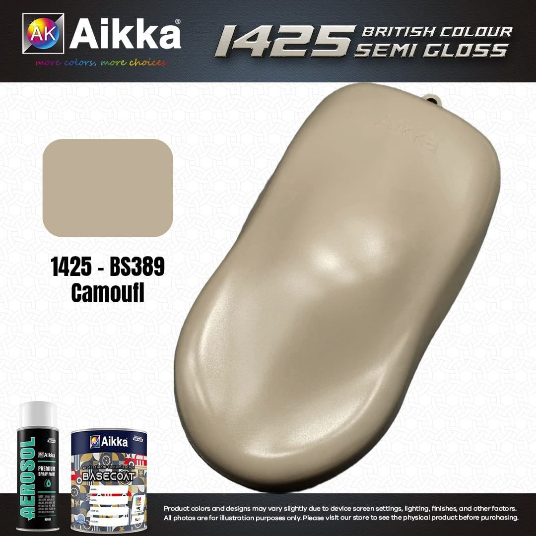 SATINE OPAQUE 1/2 - BRITISH STANDARD SEMI GLOSS COLOUR AIKKA (auto base ou auto kril) - 250 couleurs