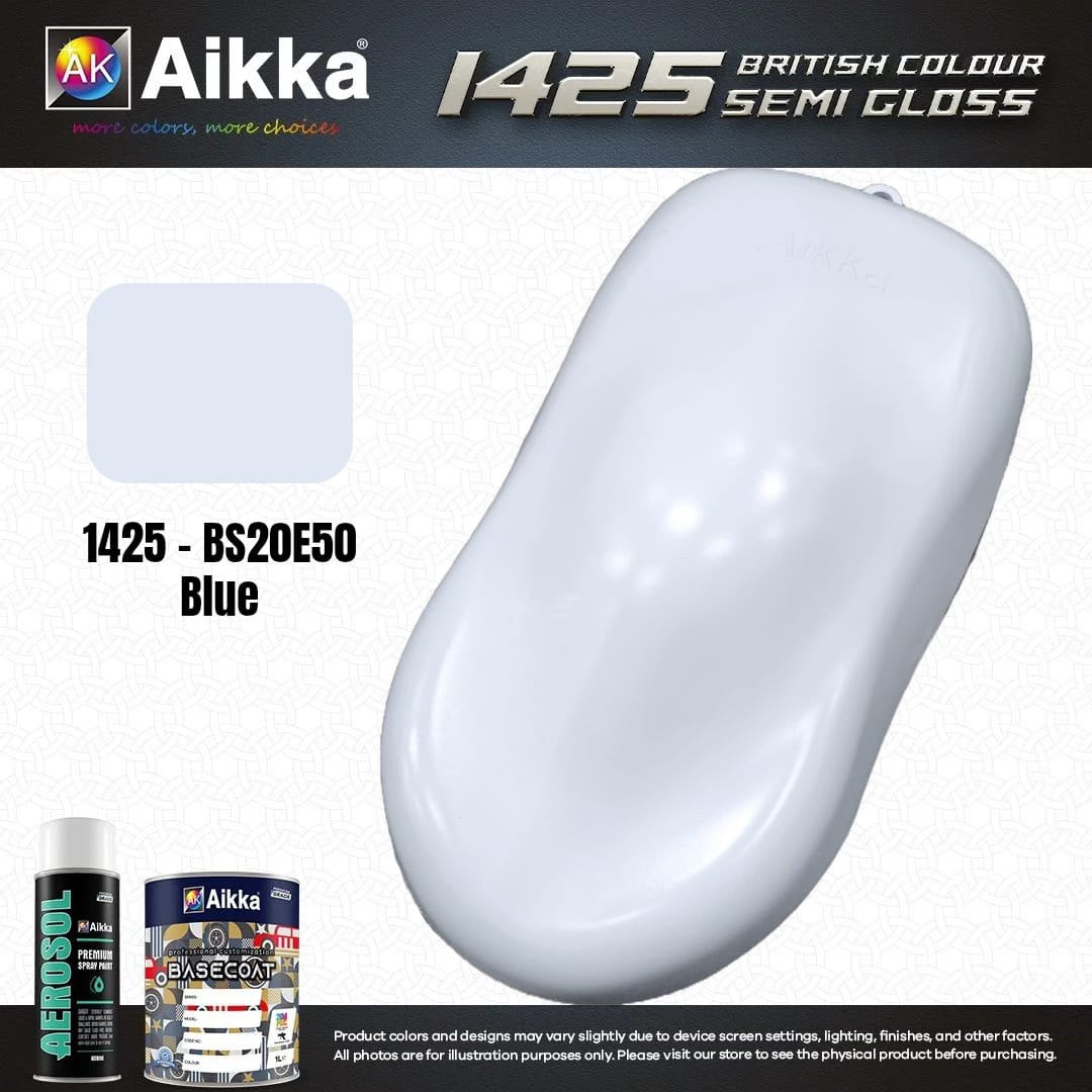 SATINE OPAQUE 1/2 - BRITISH STANDARD SEMI GLOSS COLOUR AIKKA (auto base ou auto kril) - 250 couleurs