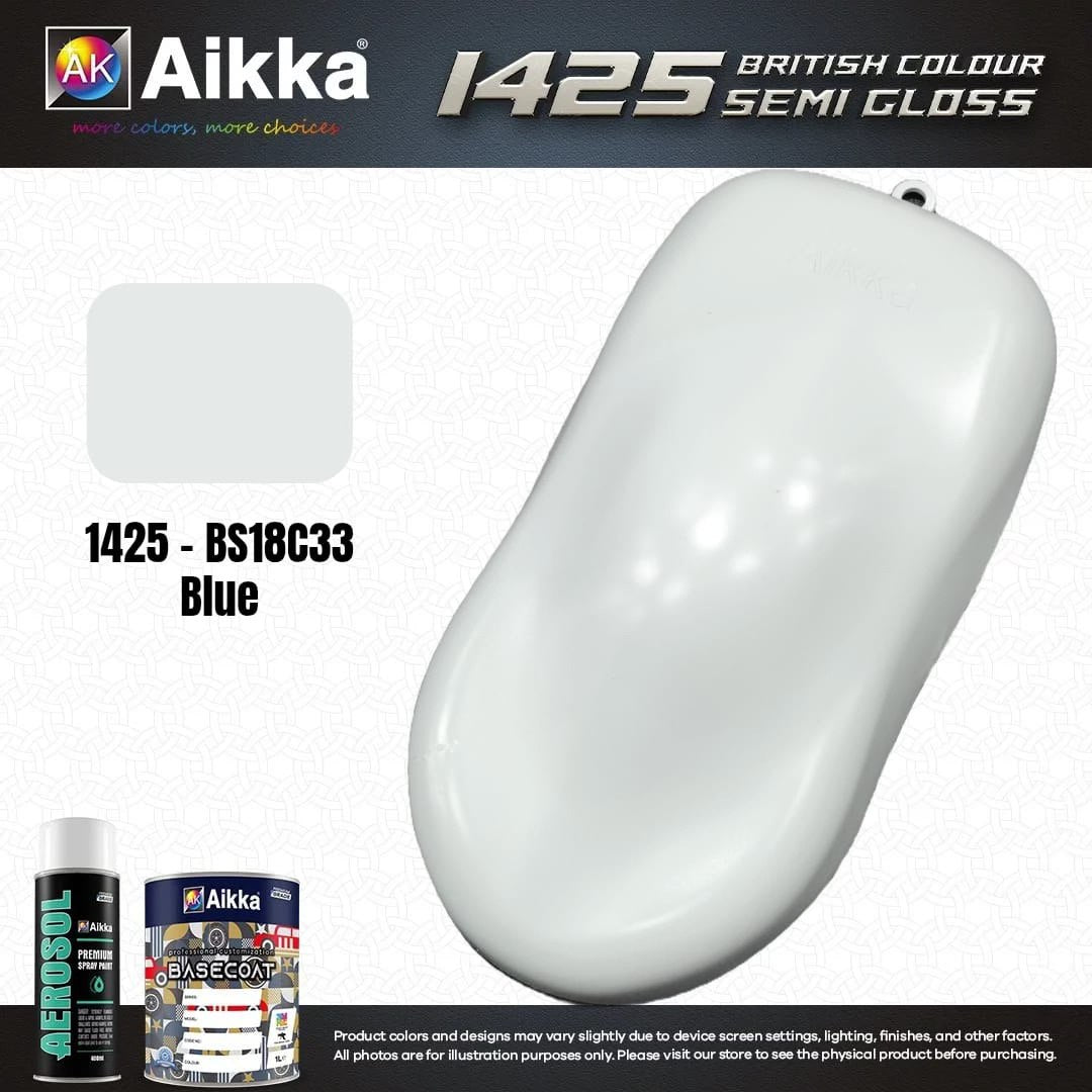 SATINE OPAQUE 1/2 - BRITISH STANDARD SEMI GLOSS COLOUR AIKKA (auto base ou auto kril) - 250 couleurs