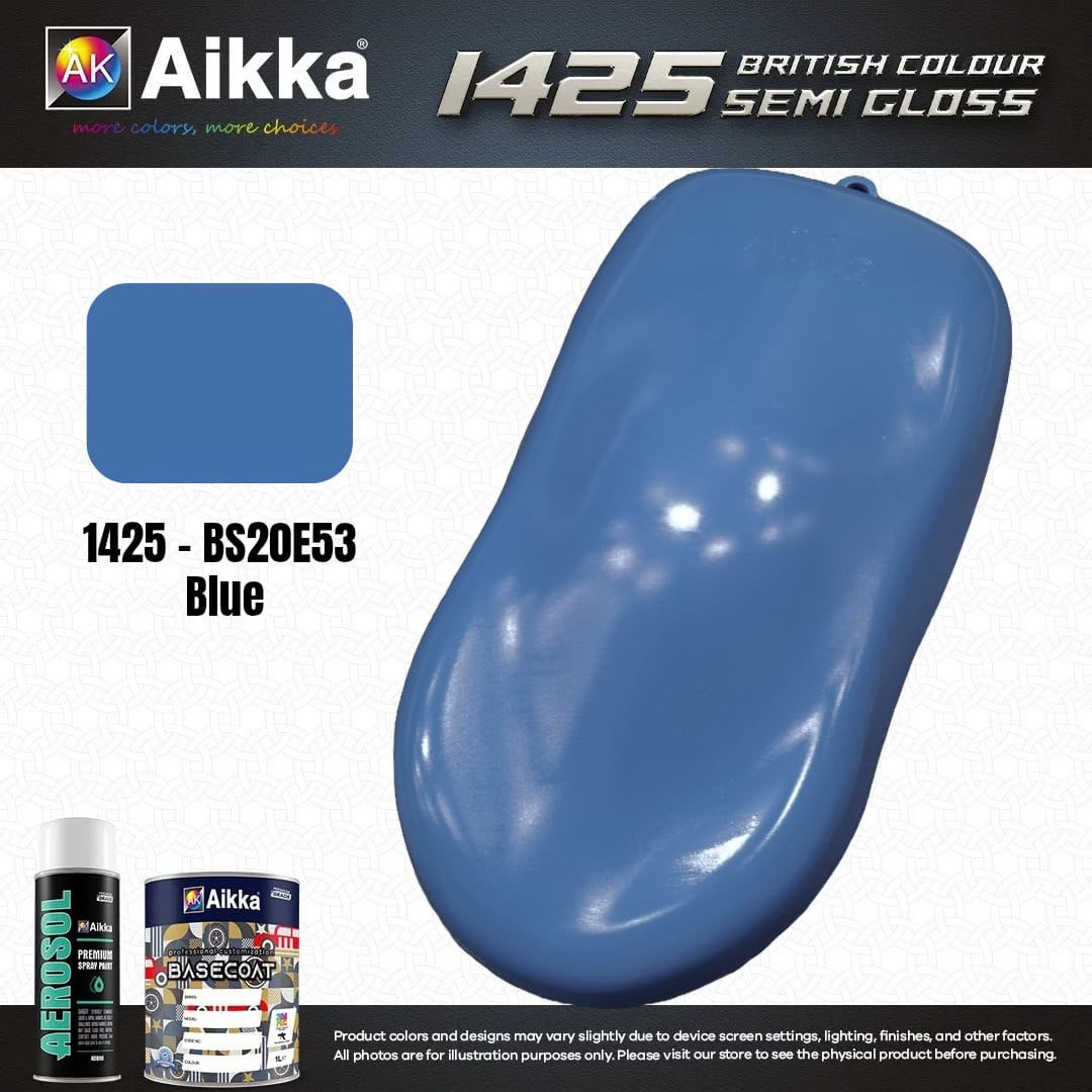 SATINE OPAQUE 1/2 - BRITISH STANDARD SEMI GLOSS COLOUR AIKKA (auto base ou auto kril) - 250 couleurs
