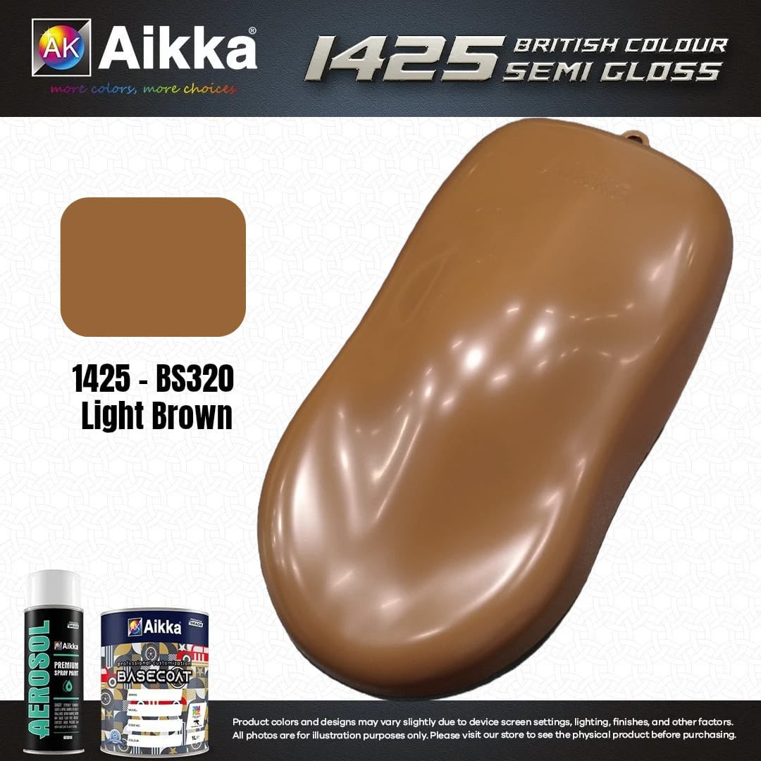 SATINE OPAQUE 1/2 - BRITISH STANDARD SEMI GLOSS COLOUR AIKKA (auto base ou auto kril) - 250 couleurs