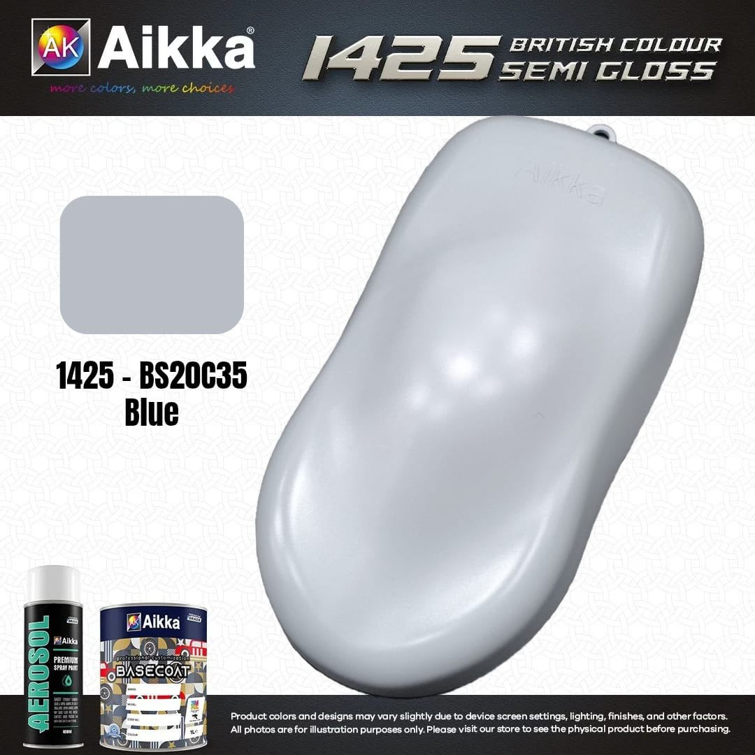 SATINE OPAQUE 1/2 - BRITISH STANDARD SEMI GLOSS COLOUR AIKKA (auto base ou auto kril) - 250 couleurs