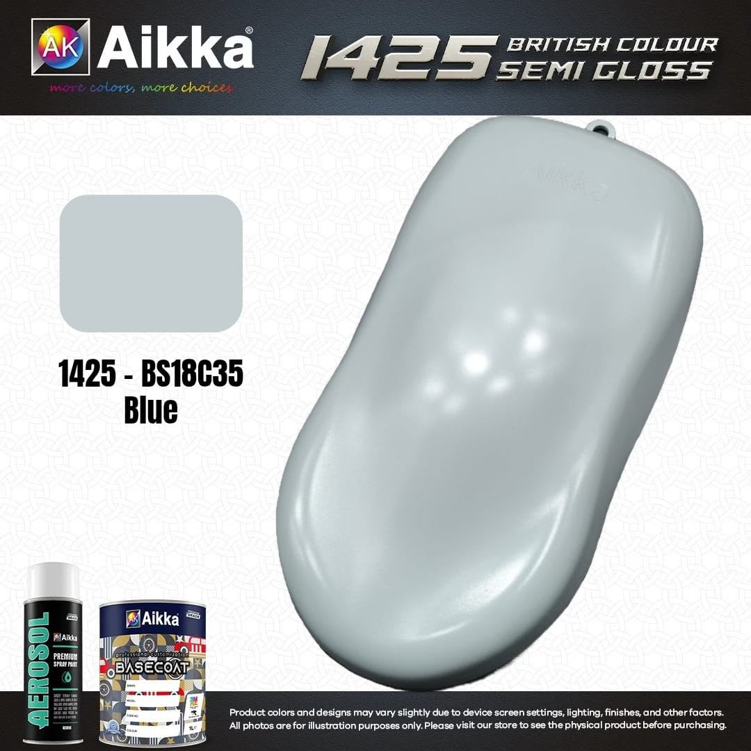 SATINE OPAQUE 1/2 - BRITISH STANDARD SEMI GLOSS COLOUR AIKKA (auto base ou auto kril) - 250 couleurs