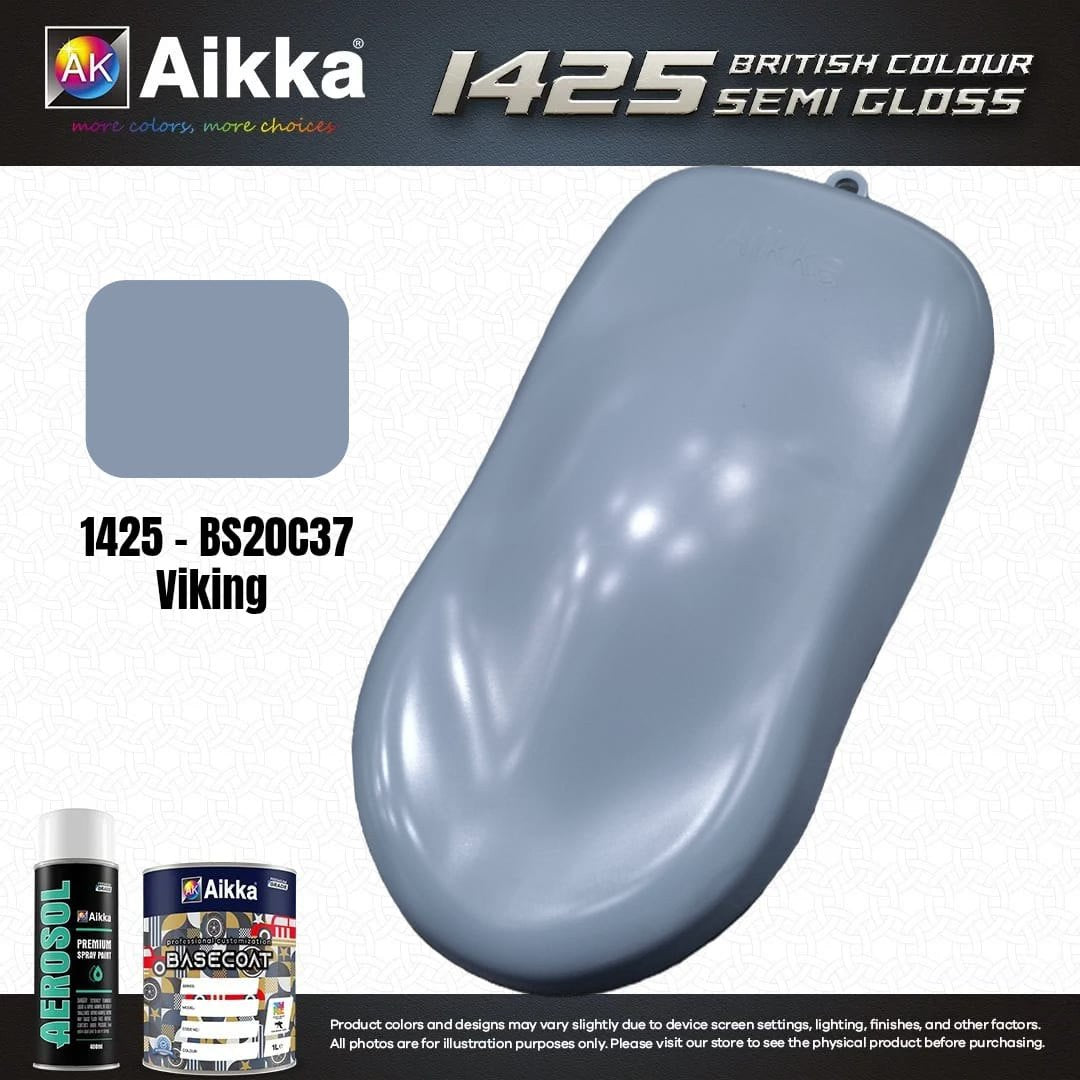 SATINE OPAQUE 1/2 - BRITISH STANDARD SEMI GLOSS COLOUR AIKKA (auto base ou auto kril) - 250 couleurs