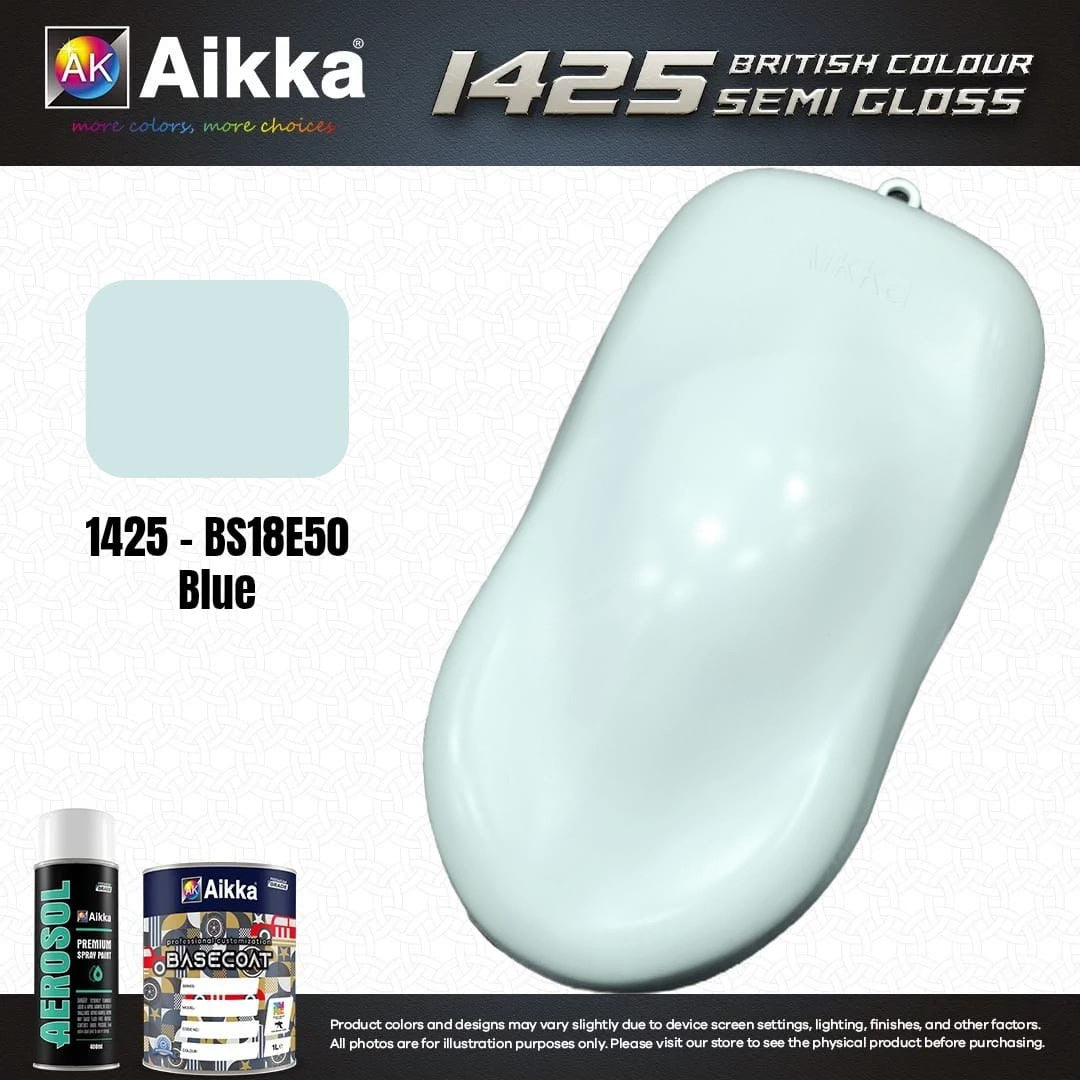 SATINE OPAQUE 1/2 - BRITISH STANDARD SEMI GLOSS COLOUR AIKKA (auto base ou auto kril) - 250 couleurs