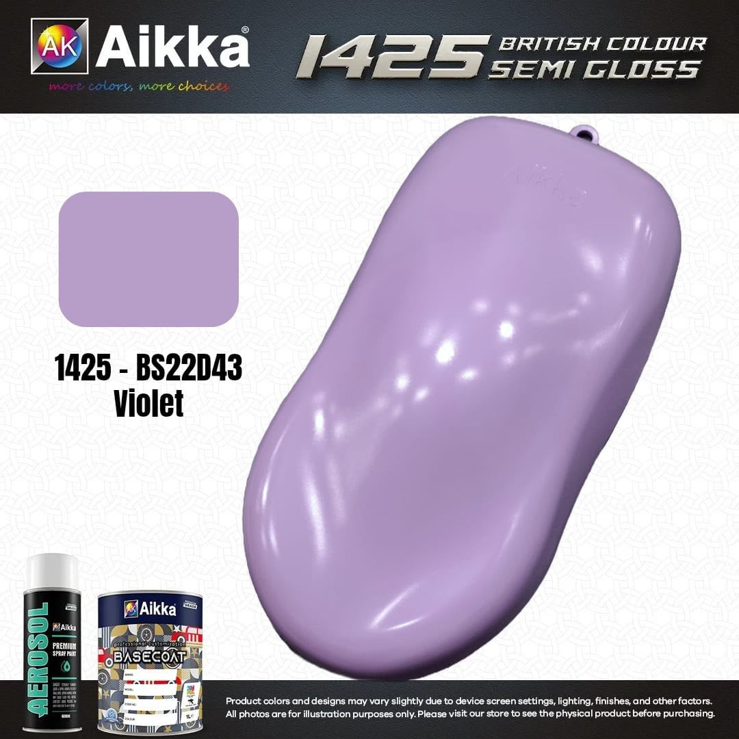 SATINE OPAQUE 1/2 - BRITISH STANDARD SEMI GLOSS COLOUR AIKKA (auto base ou auto kril) - 250 couleurs