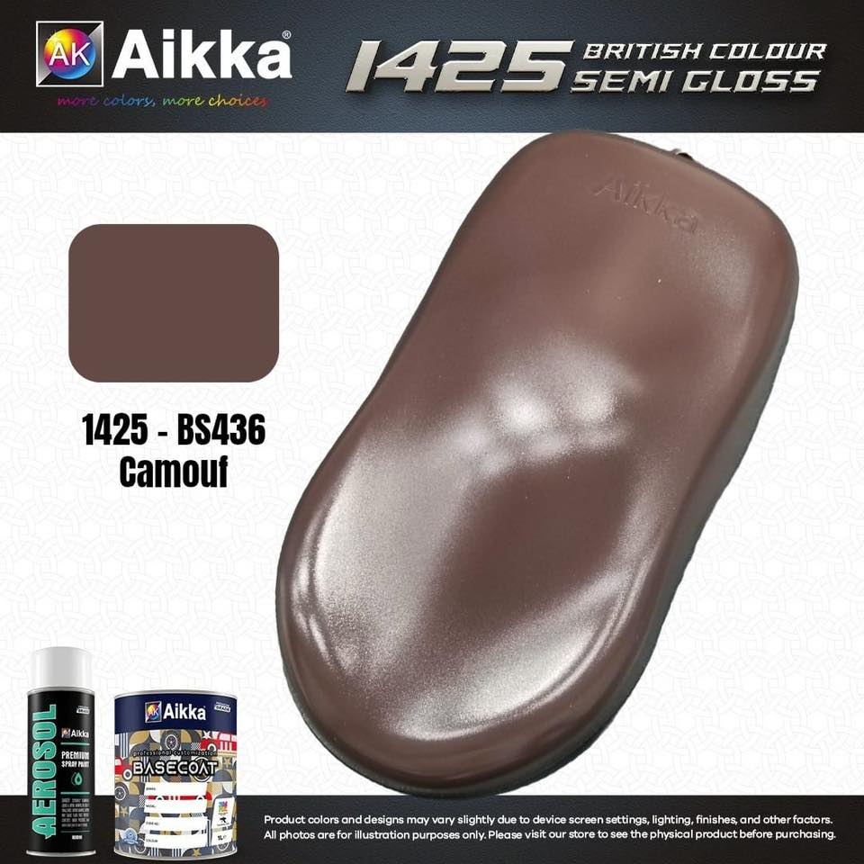 SATINE OPAQUE 2/2 - BRITISH STANDARD SEMI GLOSS COLOUR AIKKA (auto base ou auto kril) - 120 couleurs