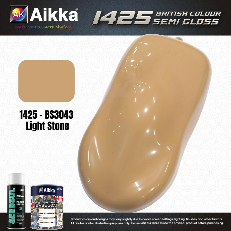 SATINE OPAQUE 1/2 - BRITISH STANDARD SEMI GLOSS COLOUR AIKKA (auto base ou auto kril) - 250 couleurs