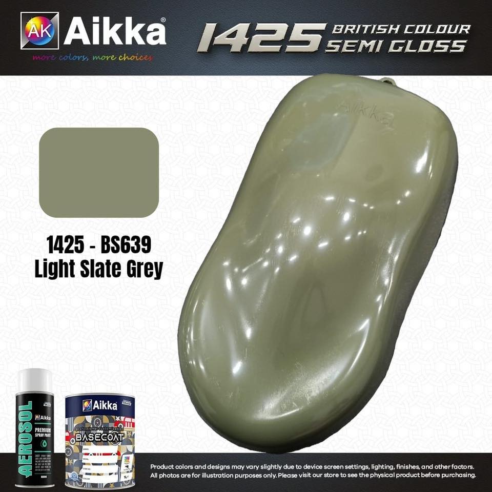 SATINE OPAQUE 2/2 - BRITISH STANDARD SEMI GLOSS COLOUR AIKKA (auto base ou auto kril) - 120 couleurs