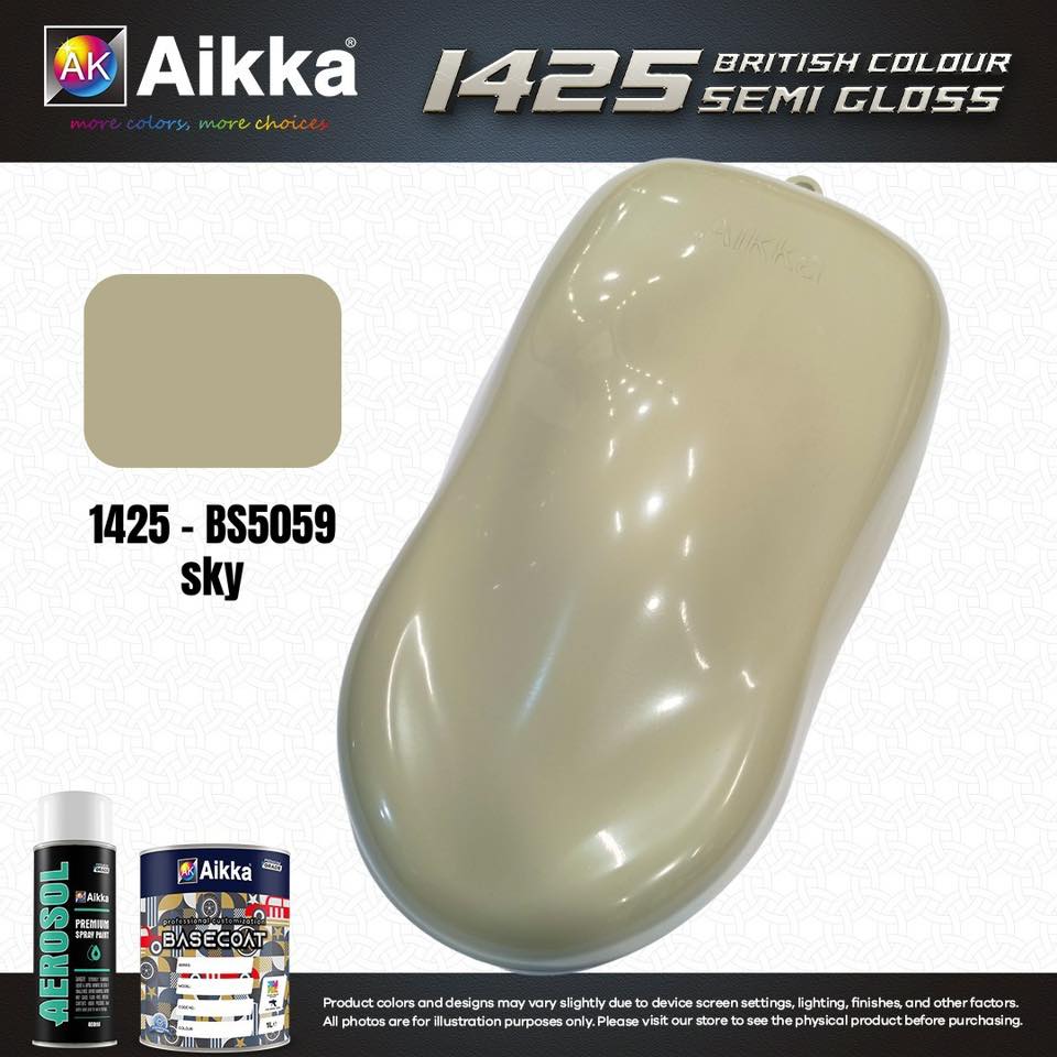 SATINE OPAQUE 2/2 - BRITISH STANDARD SEMI GLOSS COLOUR AIKKA (auto base ou auto kril) - 120 couleurs