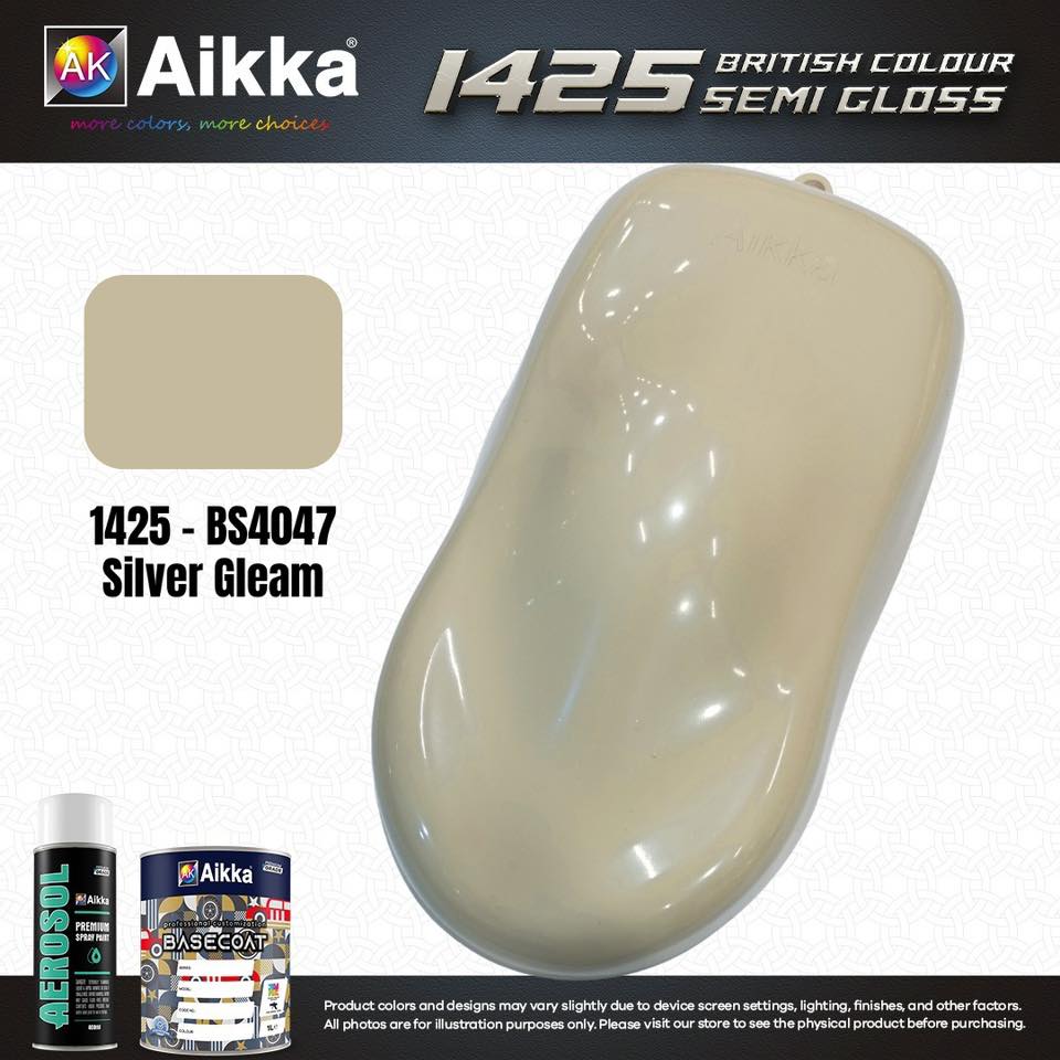 SATINE OPAQUE 1/2 - BRITISH STANDARD SEMI GLOSS COLOUR AIKKA (auto base ou auto kril) - 250 couleurs