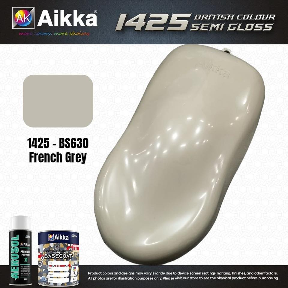 SATINE OPAQUE 2/2 - BRITISH STANDARD SEMI GLOSS COLOUR AIKKA (auto base ou auto kril) - 120 couleurs