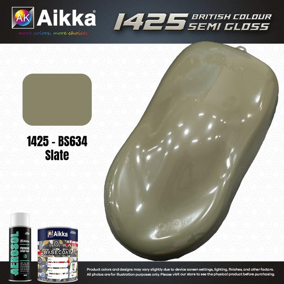 SATINE OPAQUE 2/2 - BRITISH STANDARD SEMI GLOSS COLOUR AIKKA (auto base ou auto kril) - 120 couleurs