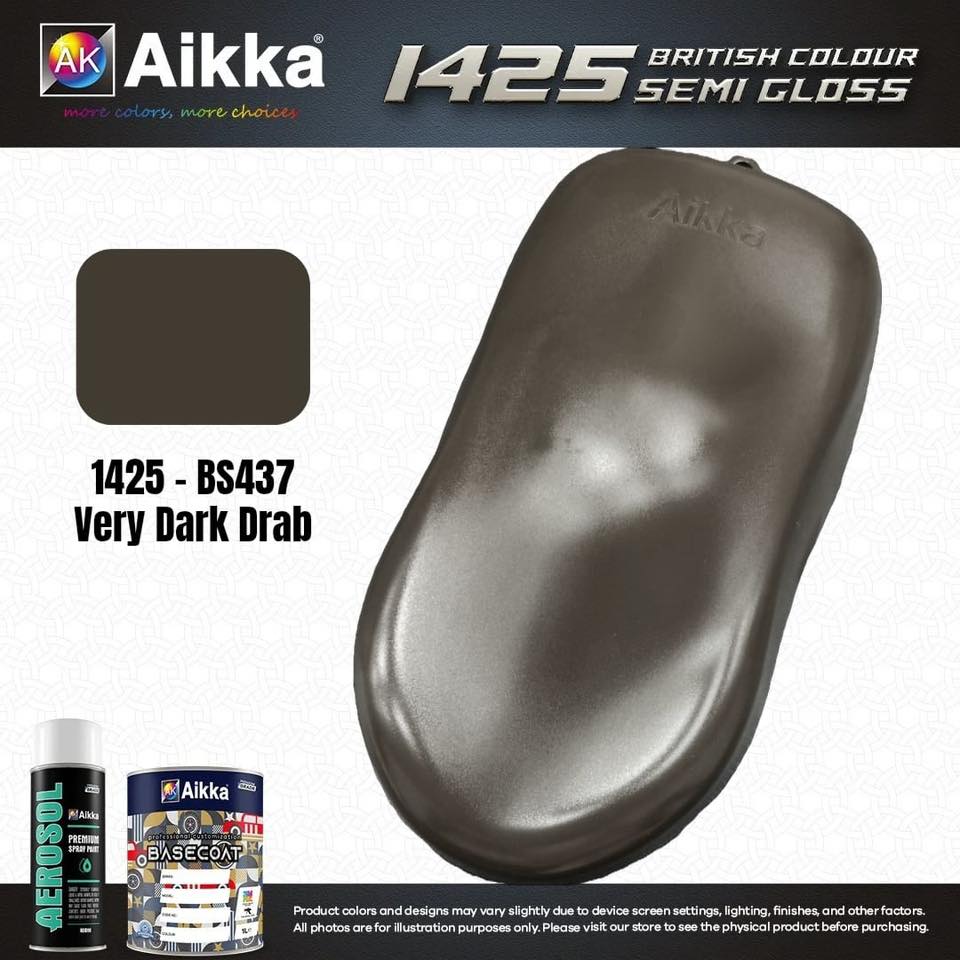 SATINE OPAQUE 2/2 - BRITISH STANDARD SEMI GLOSS COLOUR AIKKA (auto base ou auto kril) - 120 couleurs